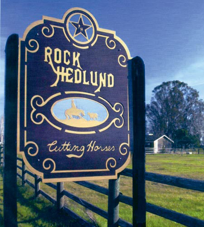 Rock Hedlund Cutting Horses Sign
