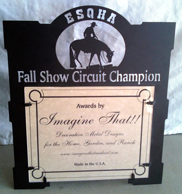 ESQHA Fall Show Circuit Champion Sign